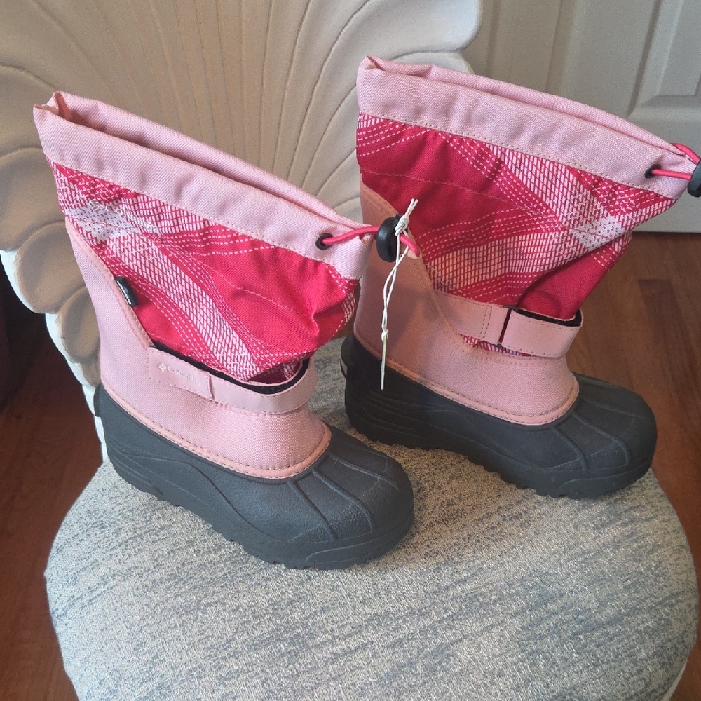 Columbia Girls Pink and Red Winter Boots Size 2